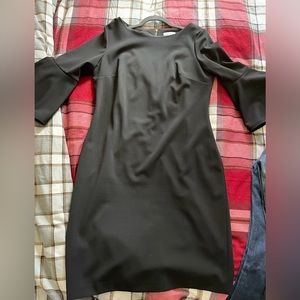 Black knee length bell sleeve Calvin Klein dress sz 14